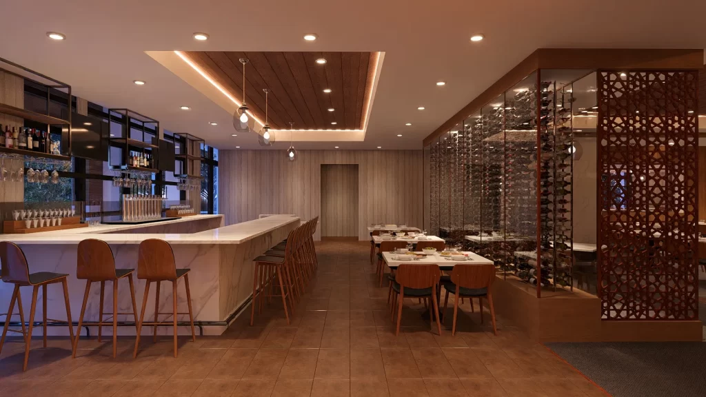  Interior bar area of Terra Gaucha with a modern design and seating.